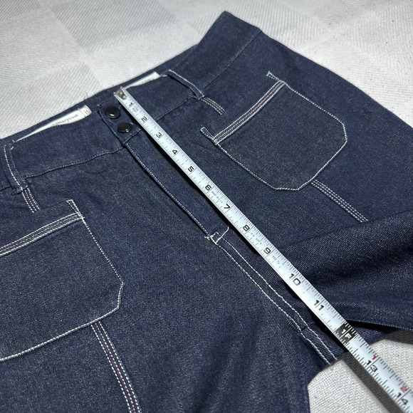 Anthropologie Pilcro Flare Jeans Womens 28 Dark Wash Denim Front Seam High Rise - Picture 10 of 13